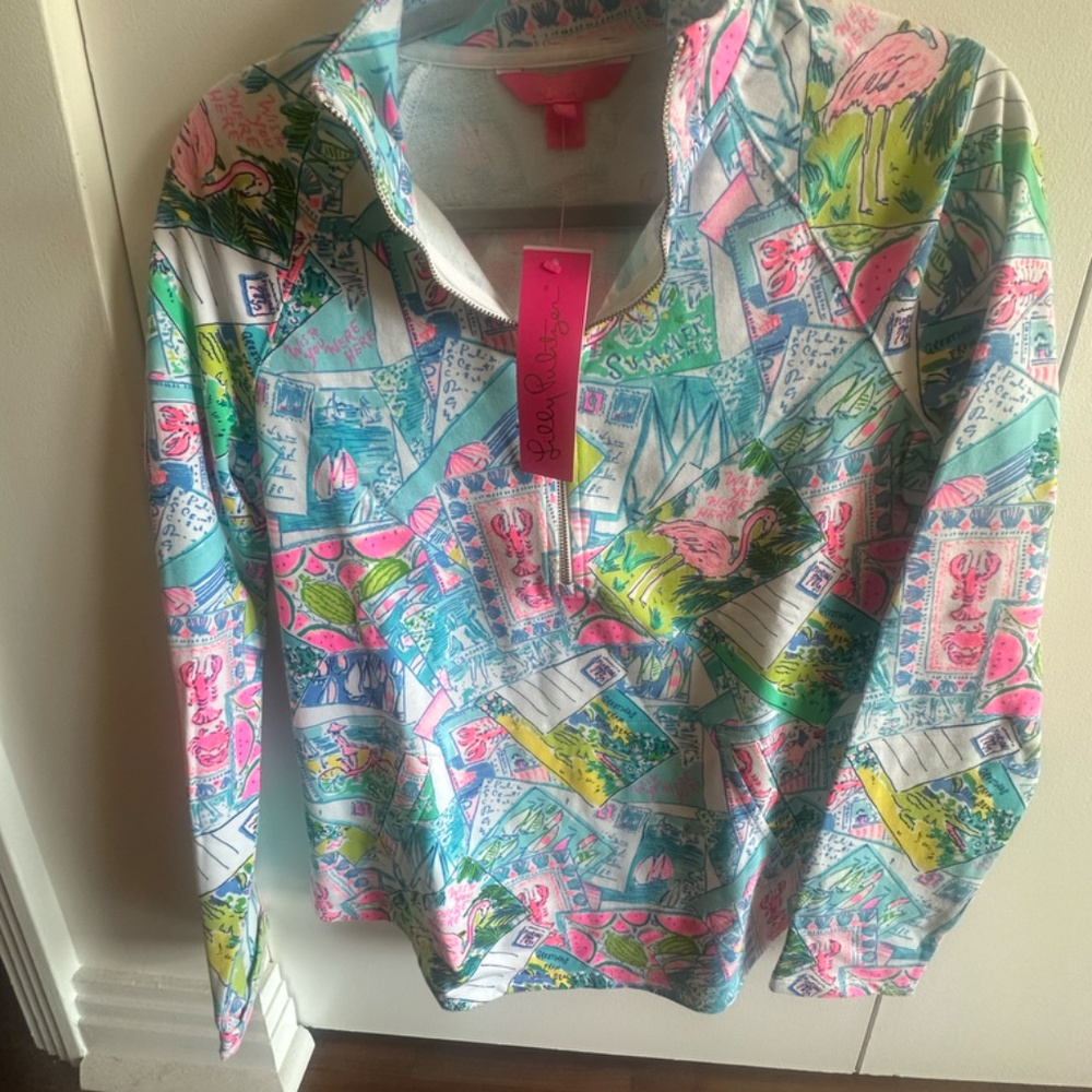 NWT Lilly Pulitzer Skipper Pullover - Pop Up Wish You Were Here S - Picture 4 of 4
